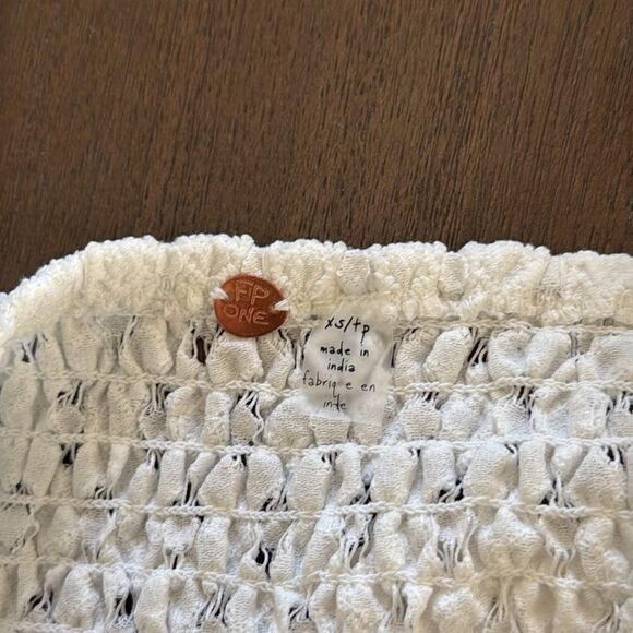 NWT Free People Adella Lace Halter Bralette Lace Scallop Pull- On Backless White - Picture 7 of 10